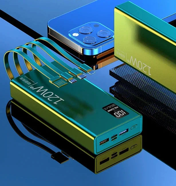 Voltix | Powerbank 50.000mAh - 4 in 1 120W Snellader Draagbare Acculader-Elektronica/Gadgets-Calora-Groen-Calora