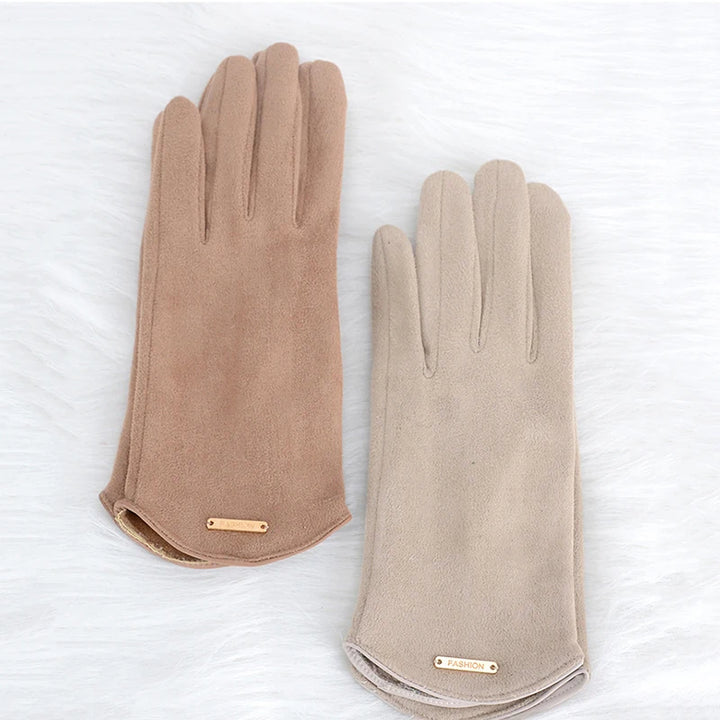Vrouwen Herfst Winter Touchscreen Dunne Kasjmier Effen Handschoenen-Handtassen-Calora-beige-One Size-Calora