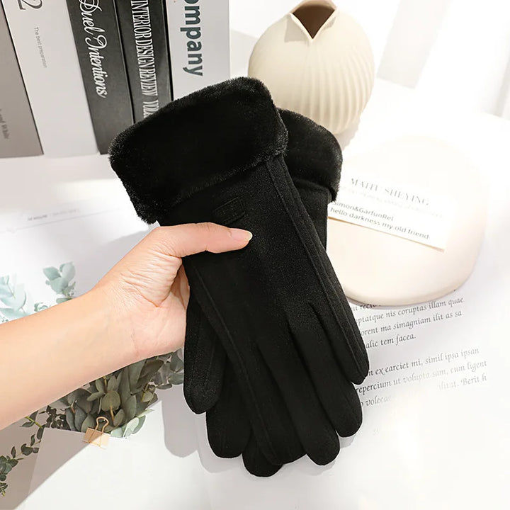 Vrouwen Winter Dikke Pluche Handschoenen-Handtassen-Calora-Grijs-Calora