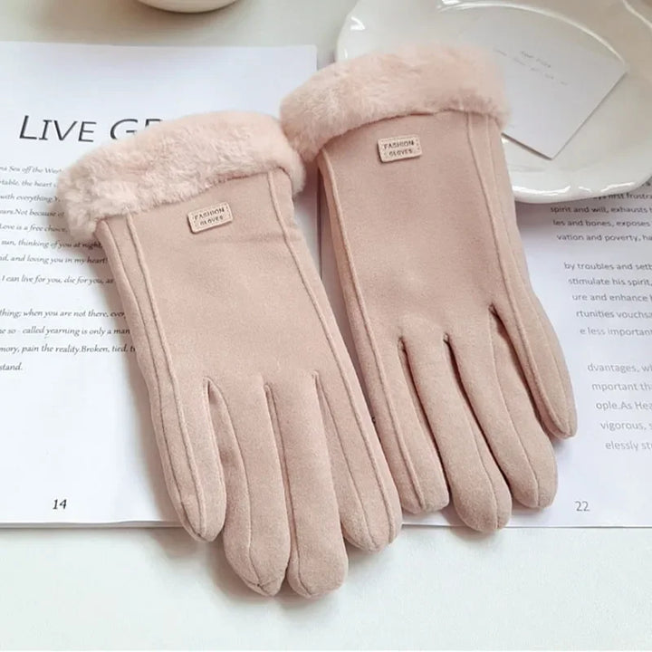Vrouwen Winter Dikke Pluche Handschoenen-Handtassen-Calora-Grijs-Calora