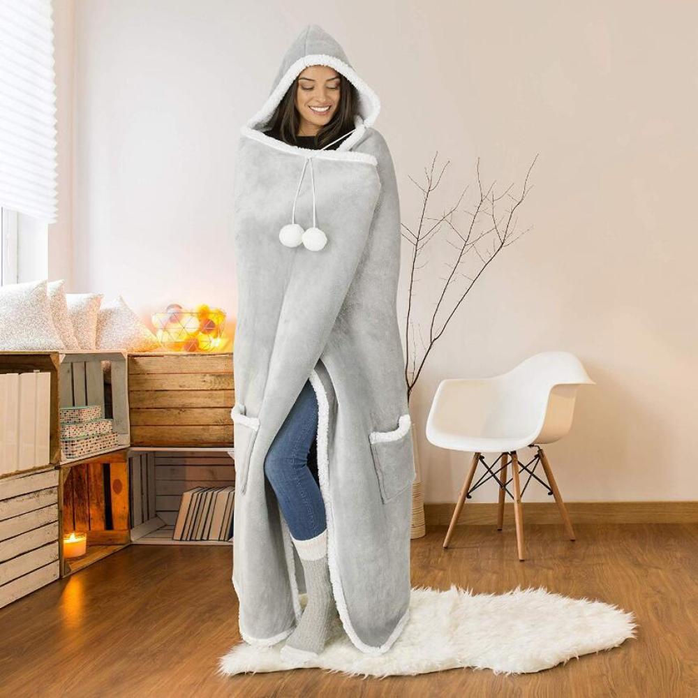 Warm Fluffy Hoodie Winter Capuchon Pak-Sets & Pakken-Calora-Grijs-Calora