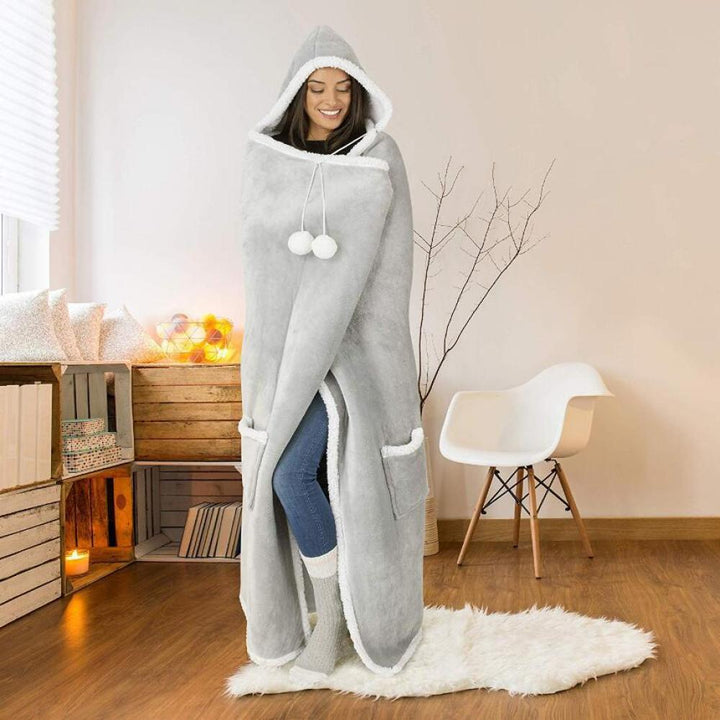 Warm Fluffy Hoodie Winter Capuchon Pak-Sets & Pakken-Calora-Grijs-Calora