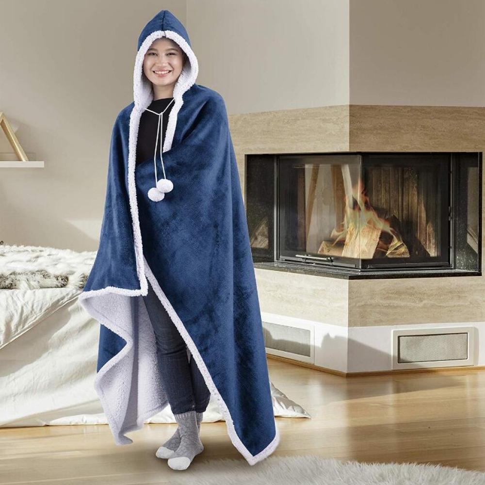 Warm Fluffy Hoodie Winter Capuchon Pak-Sets & Pakken-Calora-Marine blauw-Calora
