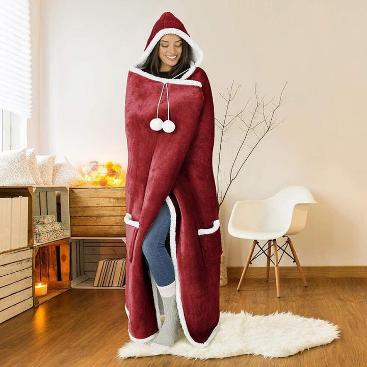 Warm Fluffy Hoodie Winter Capuchon Pak-Sets & Pakken-Calora-Rood-Calora