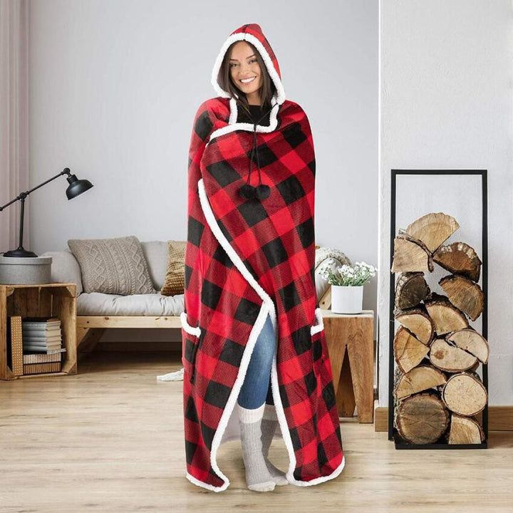 Warm Fluffy Hoodie Winter Capuchon Pak-Sets & Pakken-Calora-Rood-Calora