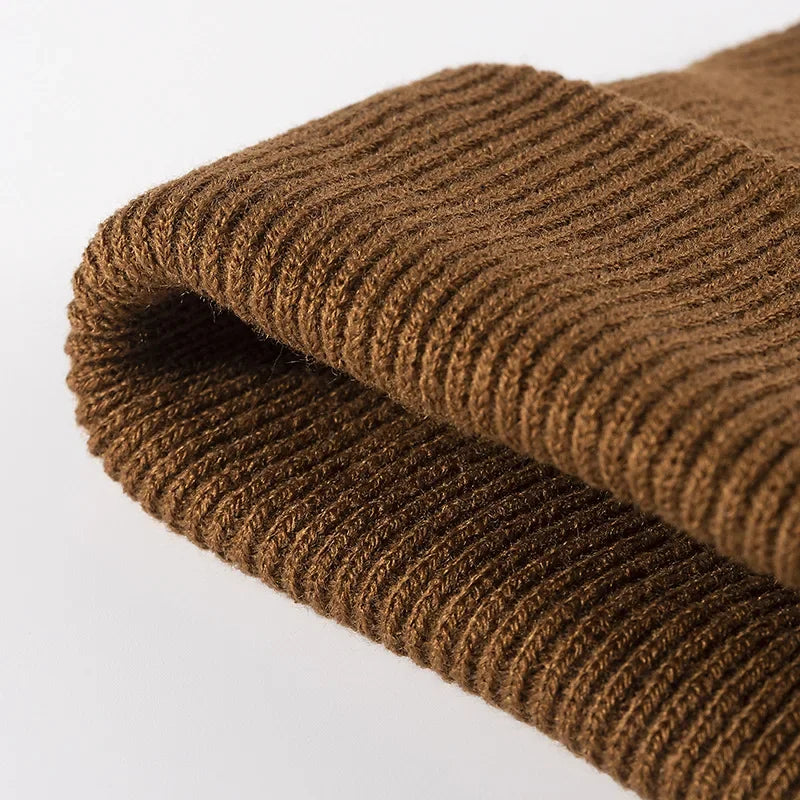 Warm Gebreide Beanie Muts - Herfst en Winter-Petten-Calora-Beige-One Size-Calora