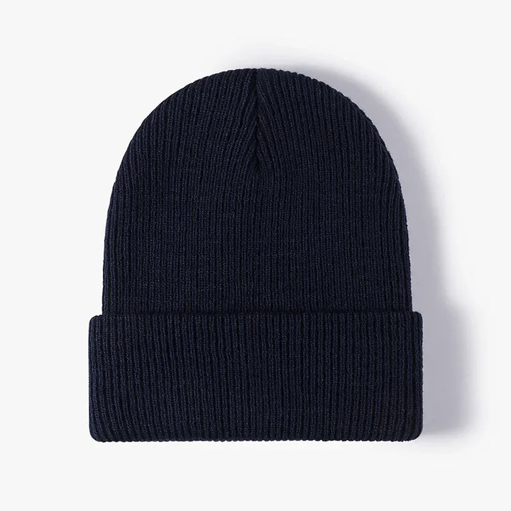 Warm Gebreide Beanie Muts - Herfst en Winter-Petten-Calora-Donkerblauw-One Size-Calora