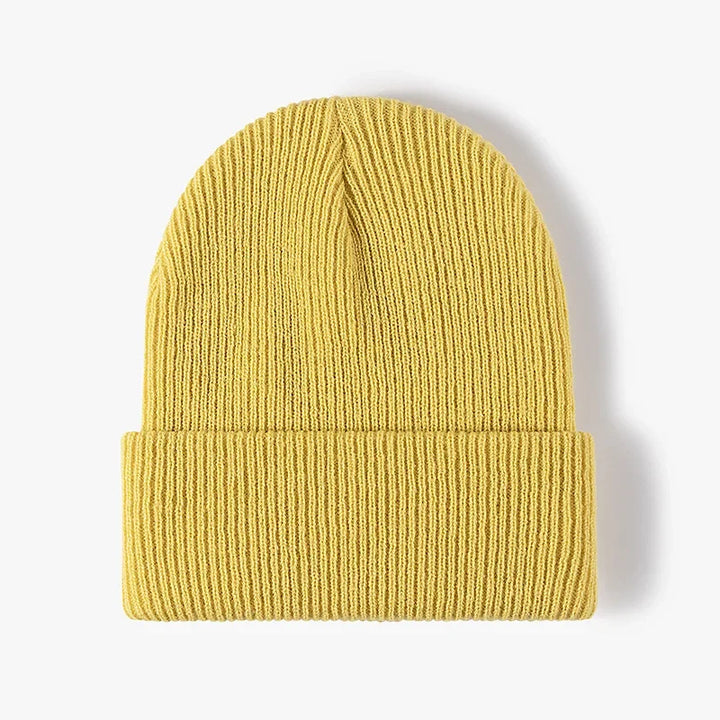 Warm Gebreide Beanie Muts - Herfst en Winter-Petten-Calora-Geel-One Size-Calora