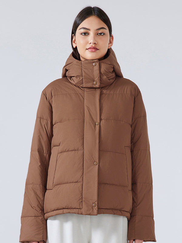 CALORA_ Warm Gewatteerde Donzen Jas voor Dames met Capuchon