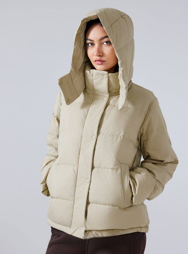 CALORA_ Warm Gewatteerde Donzen Jas voor Dames met Capuchon