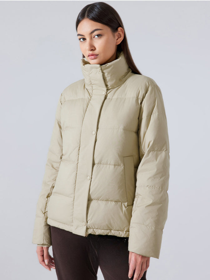 CALORA_ Warm Gewatteerde Donzen Jas voor Dames met Capuchon