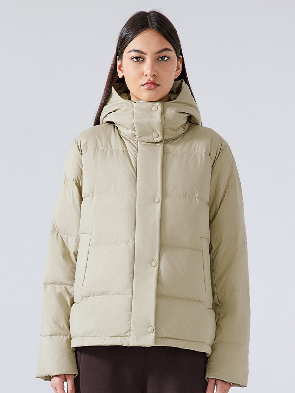 CALORA_ Warm Gewatteerde Donzen Jas voor Dames met Capuchon