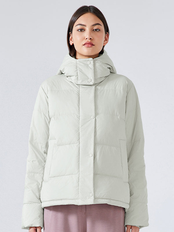 CALORA_ Warm Gewatteerde Donzen Jas voor Dames met Capuchon