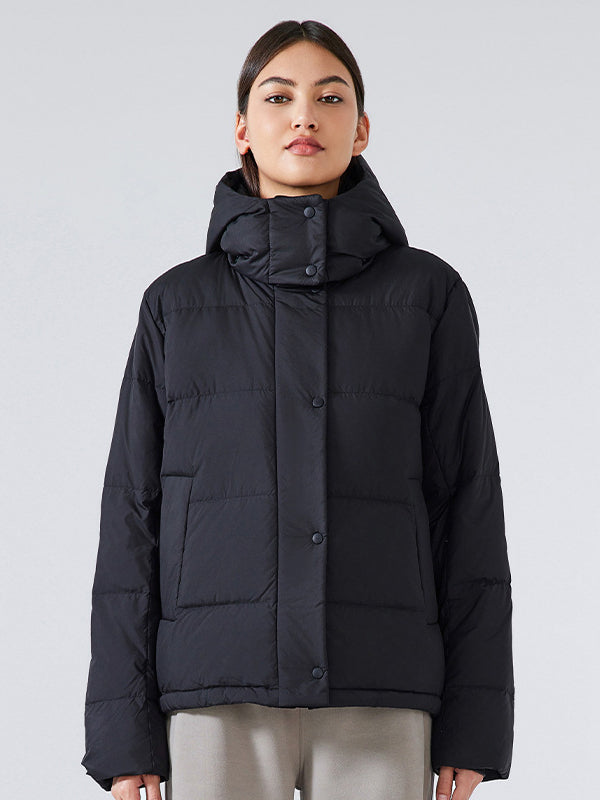 CALORA_ Warm Gewatteerde Donzen Jas voor Dames met Capuchon