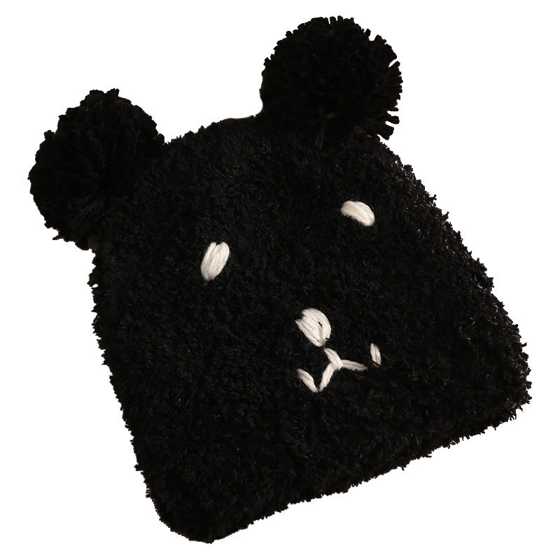 CALORA_ Warm Winddichte Pluche Muts met Beer Ontwerp