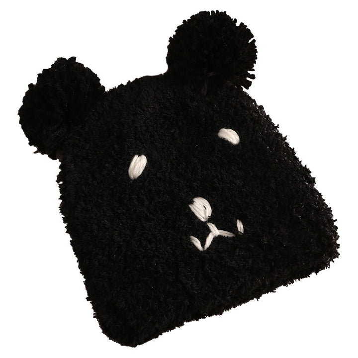 CALORA_ Warm Winddichte Pluche Muts met Beer Ontwerp