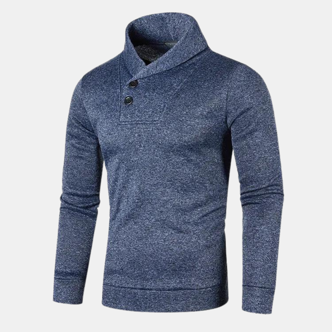 CALORA_ Warme Casual trui met halve col