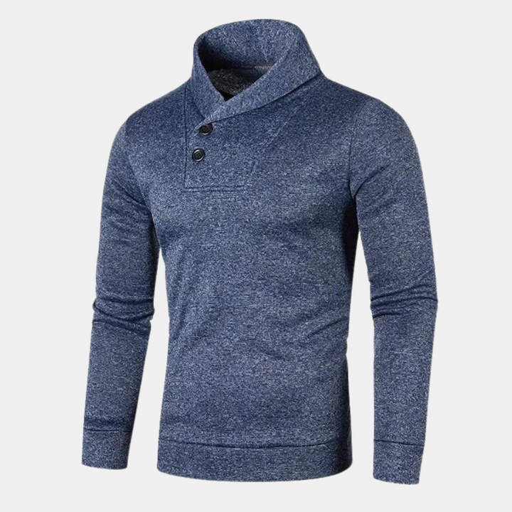 CALORA_ Warme Casual trui met halve col