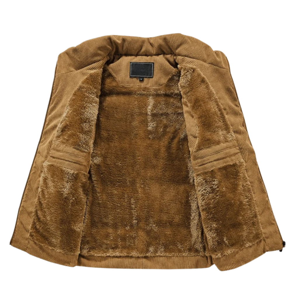 Warme Corduroy Winter Bodywarmer met zakken-Bodywarmers-Calora-Bruin-M-Calora