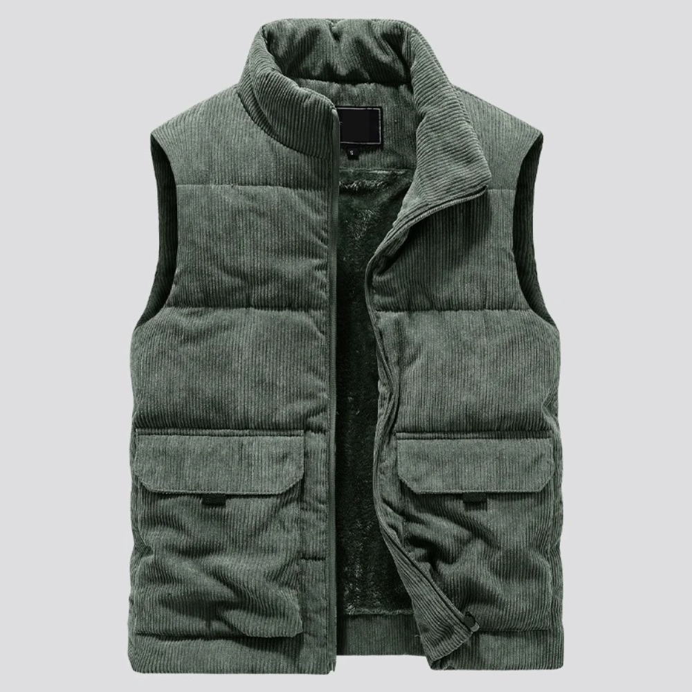 Warme Corduroy Winter Bodywarmer met zakken-Bodywarmers-Calora-Groen-M-Calora