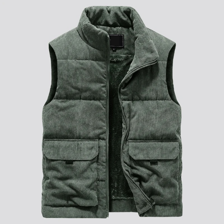 Warme Corduroy Winter Bodywarmer met zakken-Bodywarmers-Calora-Groen-M-Calora