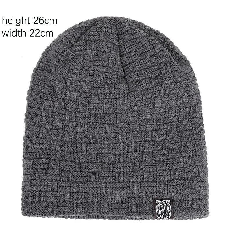 Warme gebreide Beanie Fiets Muts-Petten-Calora-Khaki-One Size-Calora