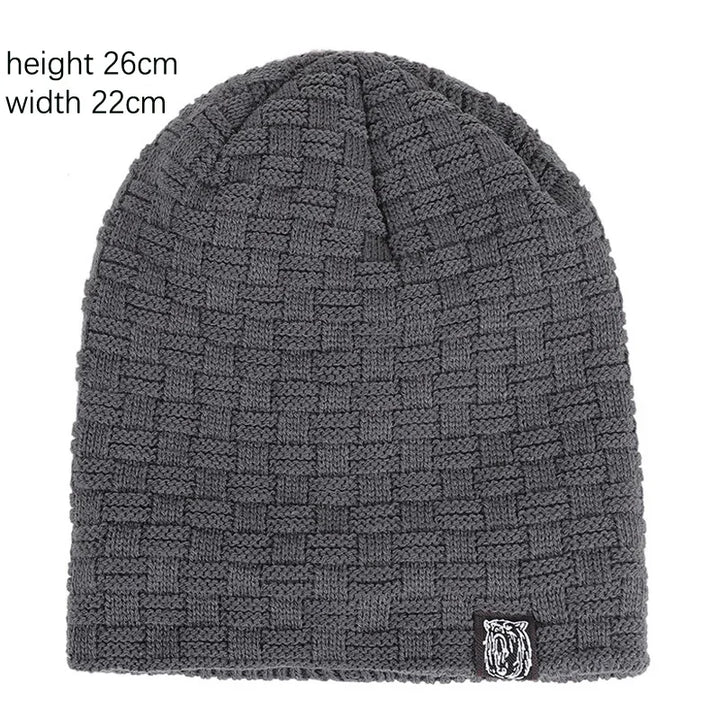Warme gebreide Beanie Fiets Muts-Petten-Calora-Khaki-One Size-Calora