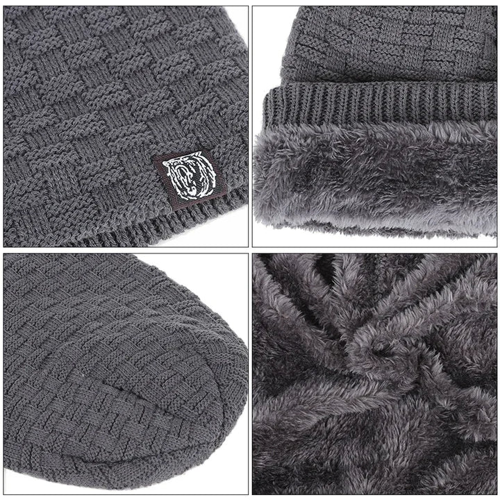 Warme gebreide Beanie Fiets Muts-Petten-Calora-Khaki-One Size-Calora