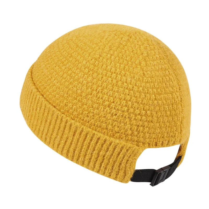 Warme Gebreide Winter Beanie Muts-Petten-Calora-Geel-55-60cm-Calora