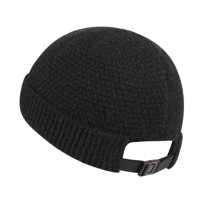 Warme Gebreide Winter Beanie Muts-Petten-Calora-Zwart-55-60cm-Calora