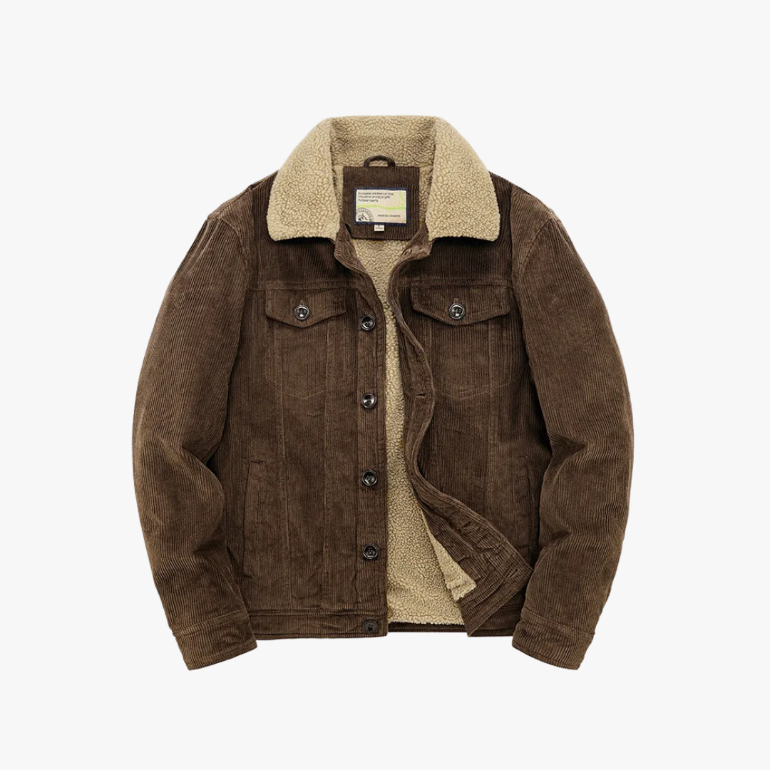CALORA_ Warme Katoenen Windbreaker Jas met Volledige Rits en Kraag