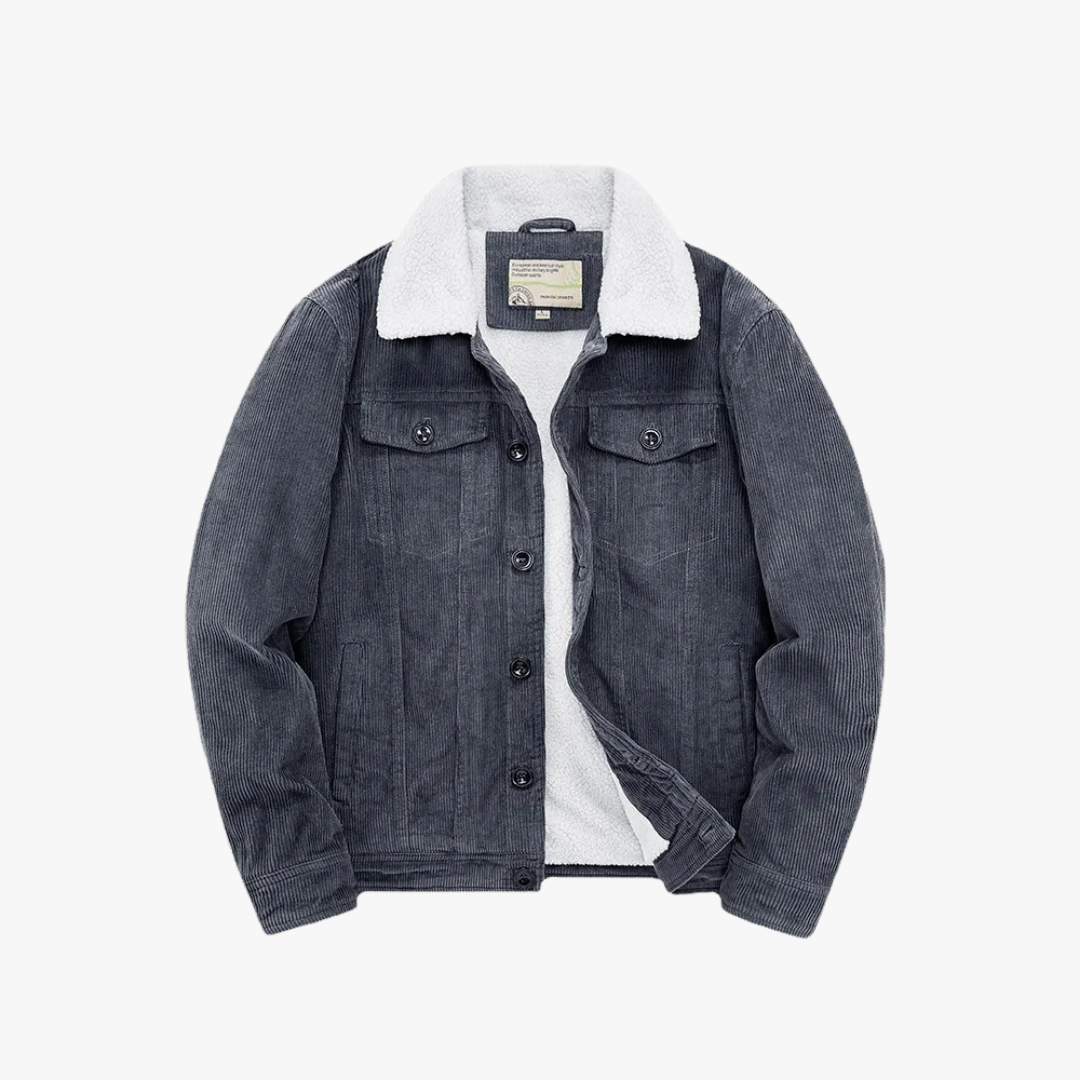 CALORA_ Warme Katoenen Windbreaker Jas met Volledige Rits en Kraag