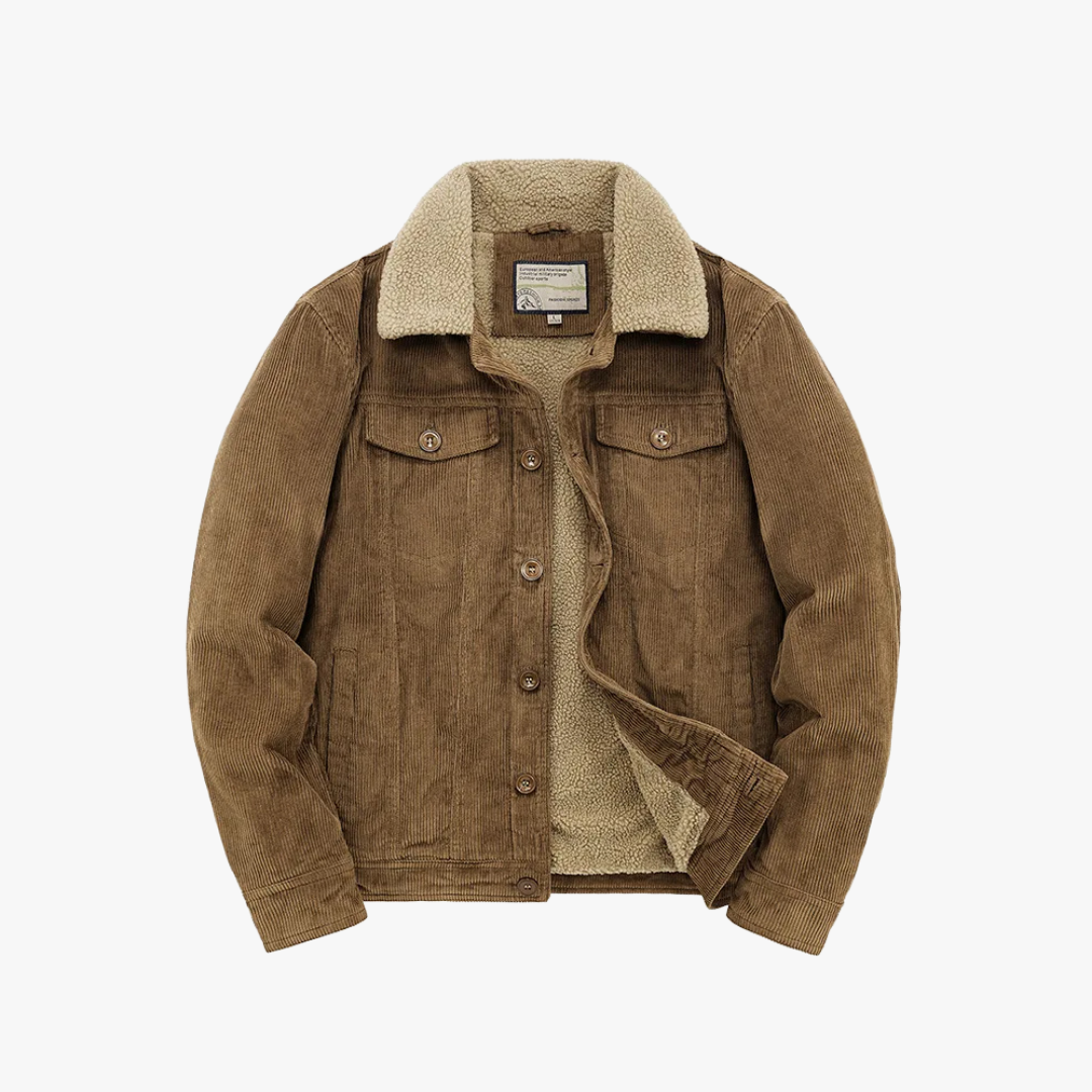 CALORA_ Warme Katoenen Windbreaker Jas met Volledige Rits en Kraag