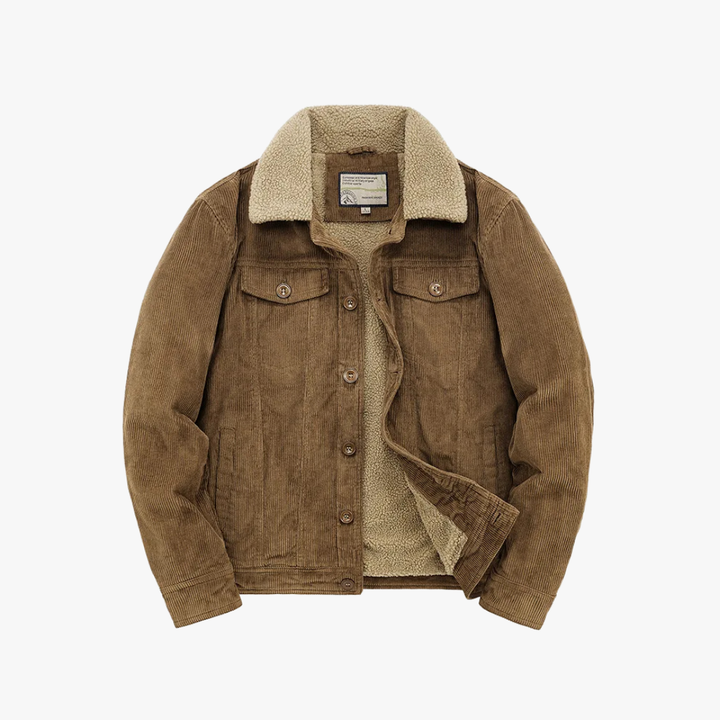 CALORA_ Warme Katoenen Windbreaker Jas met Volledige Rits en Kraag