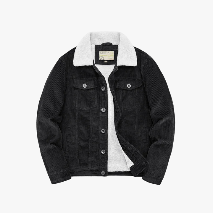CALORA_ Warme Katoenen Windbreaker Jas met Volledige Rits en Kraag