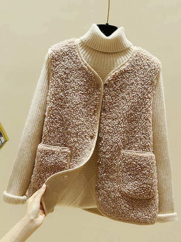 CALORA_ Warme Mouwloos Lamswollen Vest