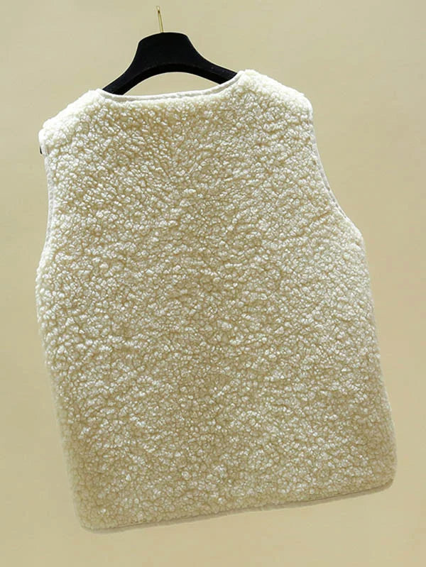 CALORA_ Warme Mouwloos Lamswollen Vest