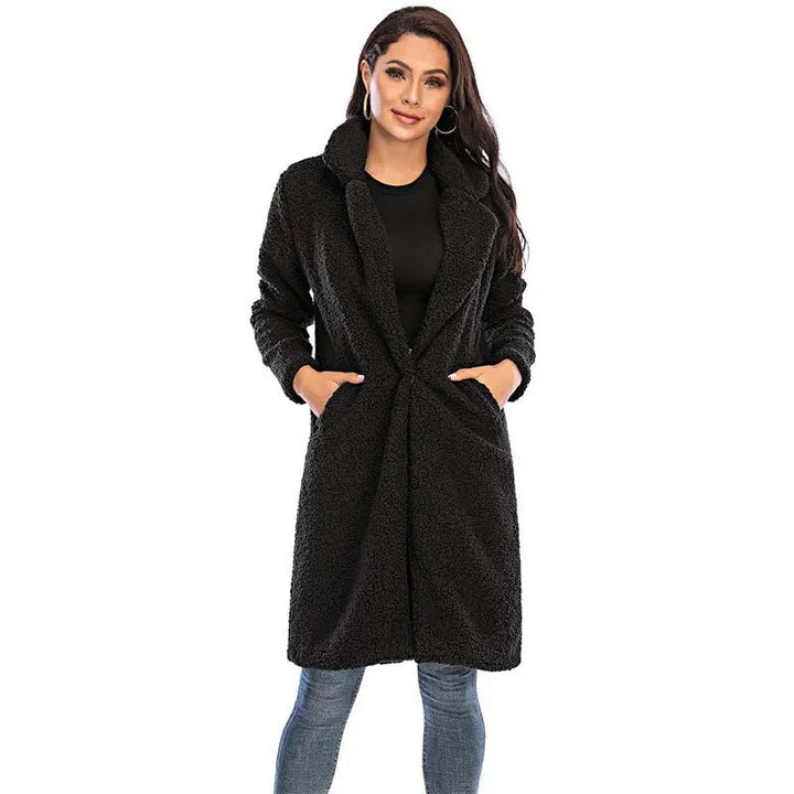 CALORA_ Warme zachte Lange Teddy Winterjas