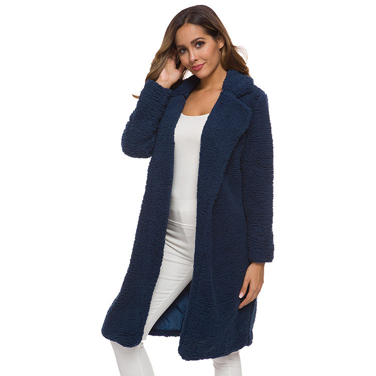 CALORA_ Warme zachte Lange Teddy Winterjas