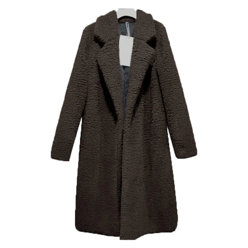 CALORA_ Warme zachte Lange Teddy Winterjas