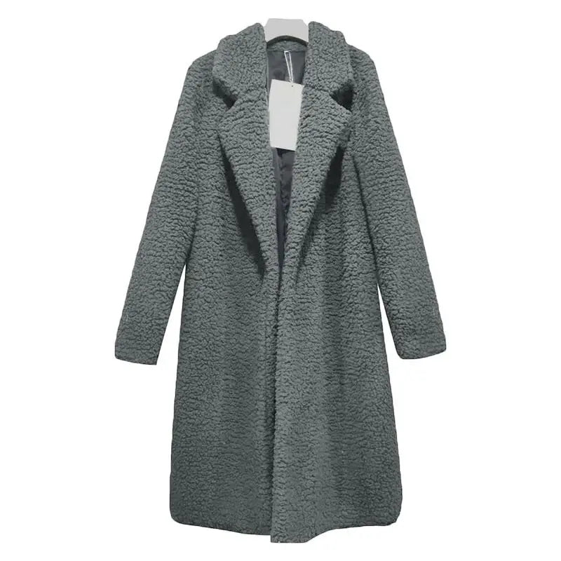 CALORA_ Warme zachte Lange Teddy Winterjas