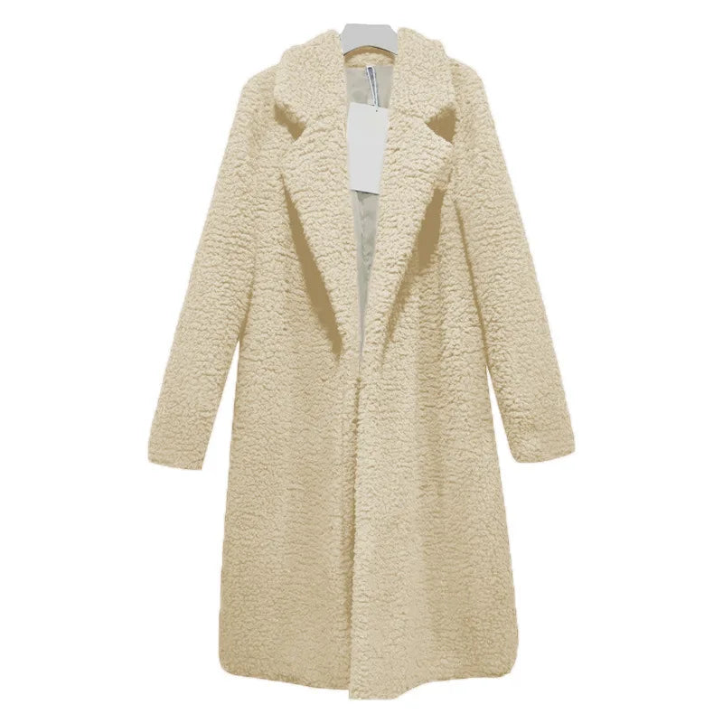 CALORA_ Warme zachte Lange Teddy Winterjas