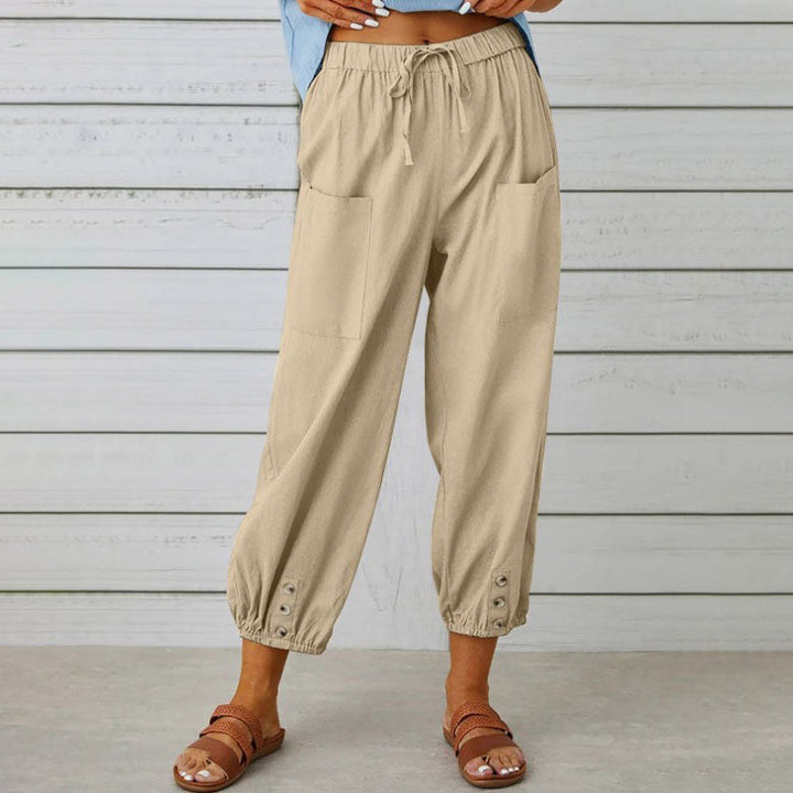 Wijde Comfortabele Broek-Wijde Broeken-Calora-Wit-S-Calora