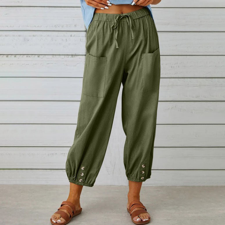 Wijde Comfortabele Broek-Wijde Broeken-Calora-Wit-S-Calora