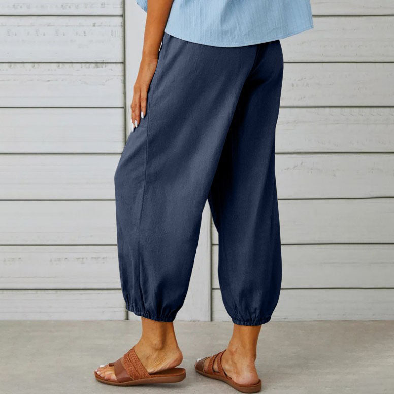 Wijde Comfortabele Broek-Wijde Broeken-Calora-Wit-S-Calora