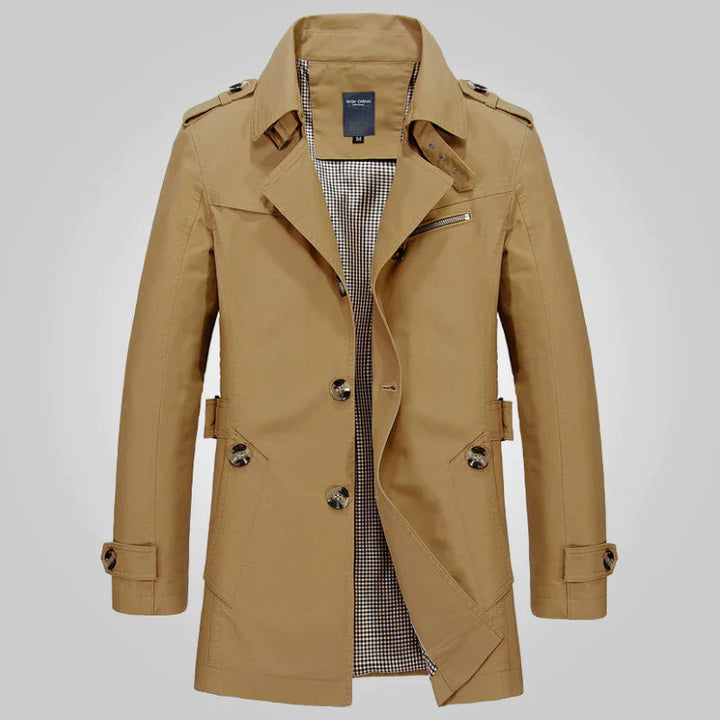 William | Elegante trenchcoat knopen-Zomer Jassen-Calora-Bruin-S-Calora
