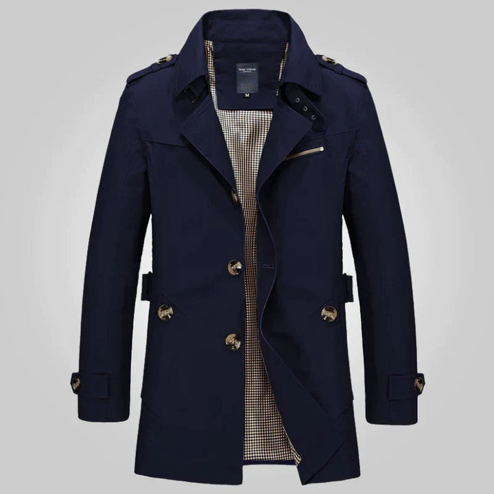William | Elegante trenchcoat knopen-Zomer Jassen-Calora-Donkerblauw-S-Calora