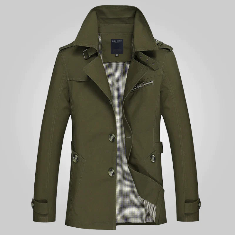 William | Elegante trenchcoat knopen-Zomer Jassen-Calora-Groen-S-Calora