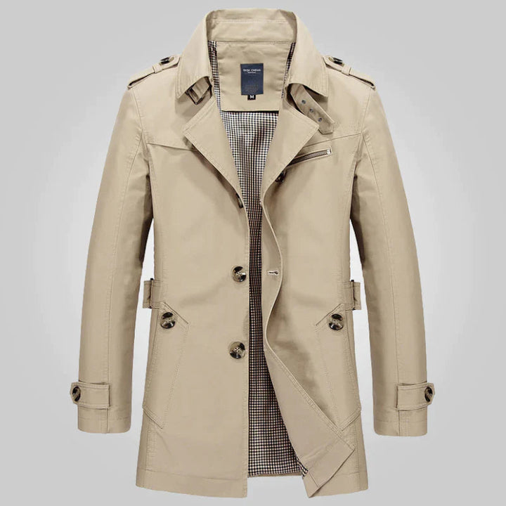 William | Elegante trenchcoat knopen-Zomer Jassen-Calora-Khaki-S-Calora