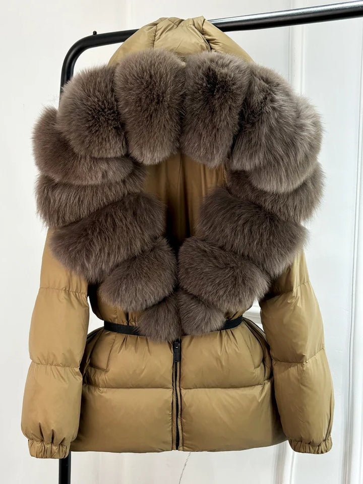 CALORA_ Winter Luxe: Pufferjas met Bont Capuchon voor Stijlvolle Dames